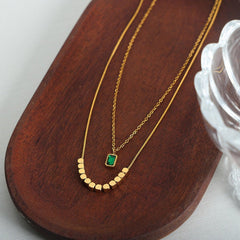 18K Gold - Plated Double - Layered Necklace - Admiresty