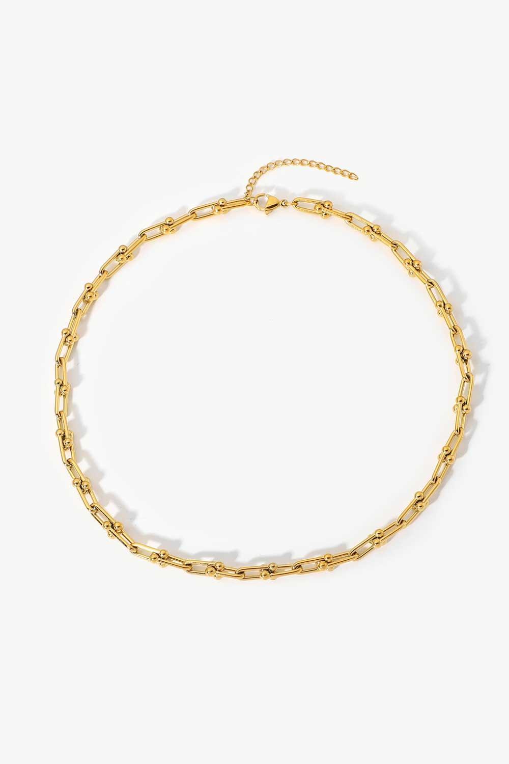 18K Stainless Steel U - Shape Chain Necklace - Admiresty