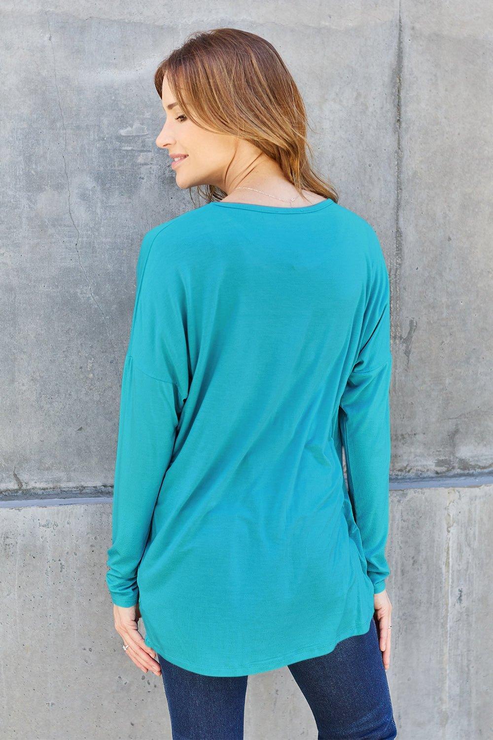 Basic Bae Full Size Round Neck Dropped Shoulder T - Shirt - Admiresty
