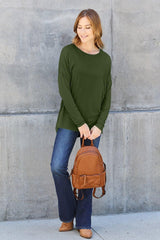 Basic Bae Full Size Round Neck Dropped Shoulder T - Shirt - Admiresty
