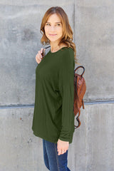 Basic Bae Full Size Round Neck Dropped Shoulder T - Shirt - Admiresty