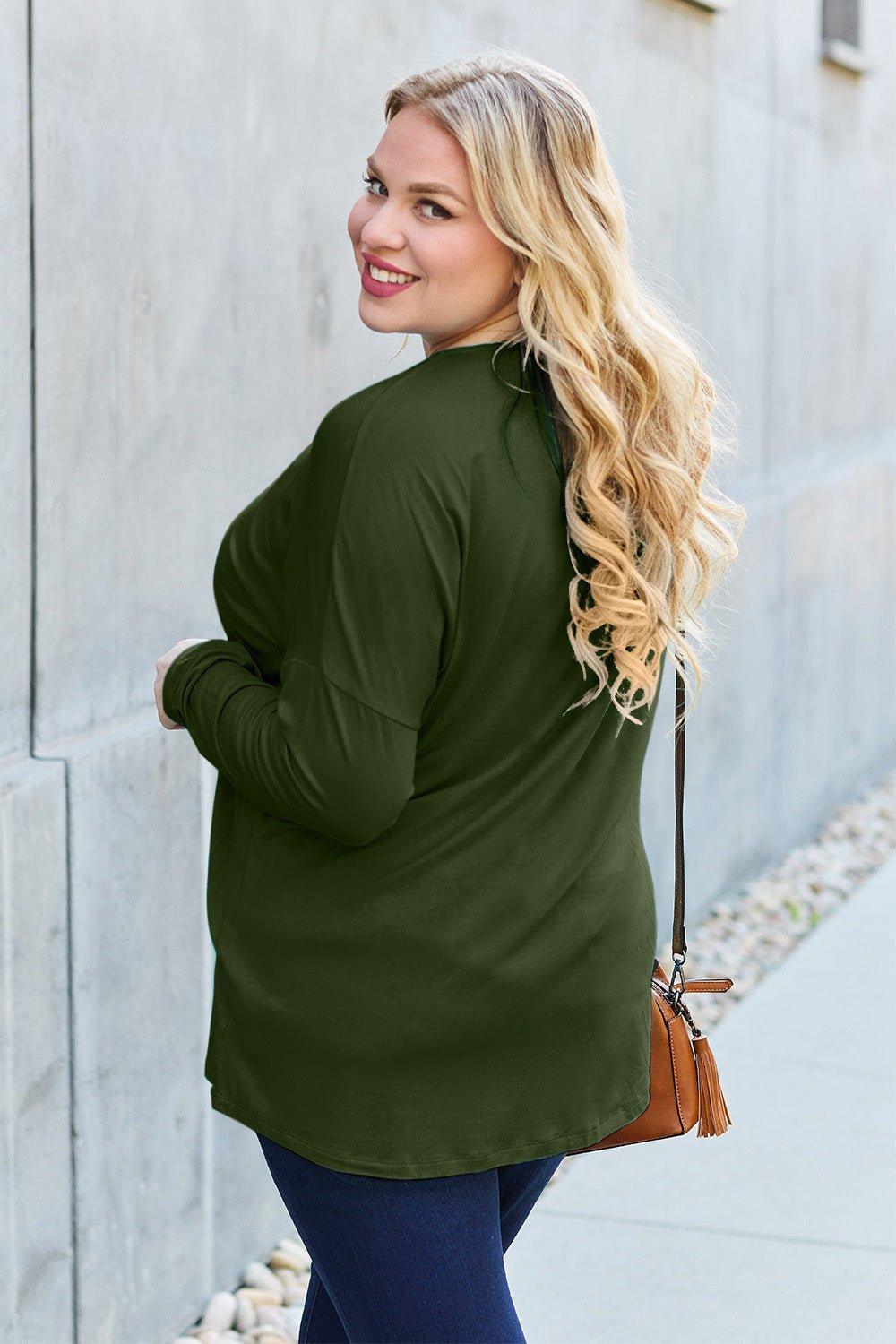Basic Bae Full Size Round Neck Dropped Shoulder T - Shirt - Admiresty