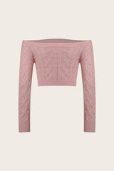 Cable - Knit Off - Shoulder Long Sleeve Sweater - Admiresty