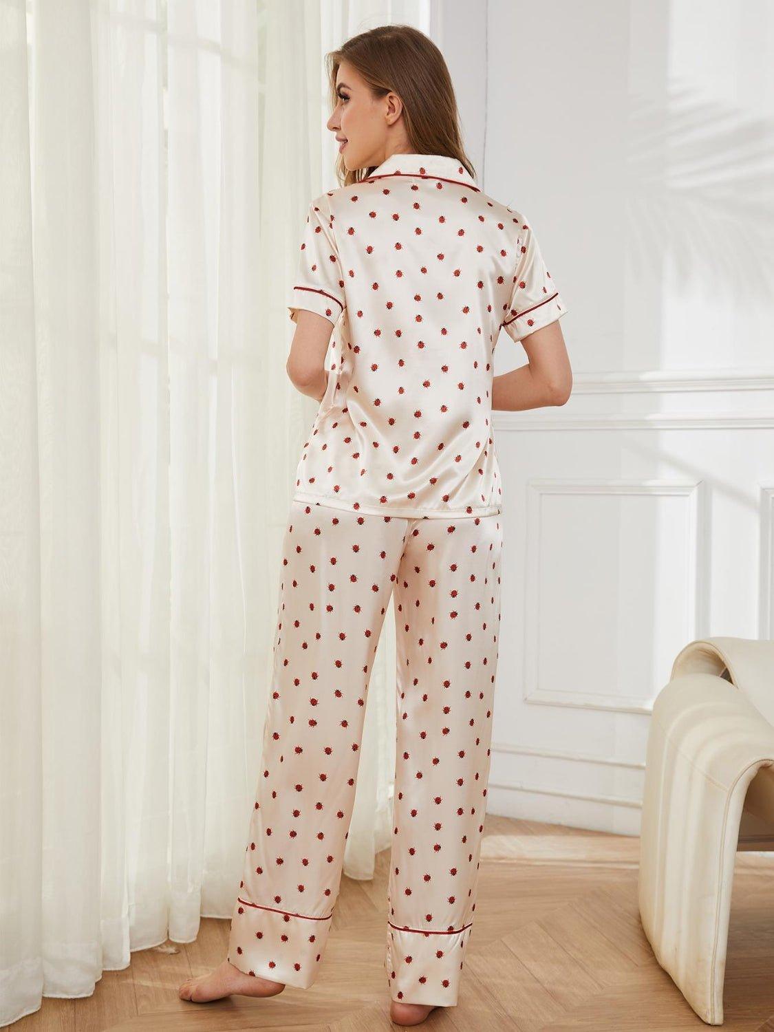 Contrast Piping Pocketed Top and Pants Lounge Set - Admiresty